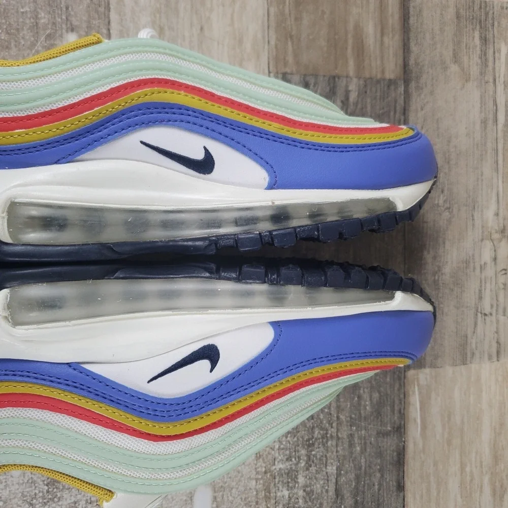 Nike Air Max‎ 97 Shoes Womens Sz 6 Athletic Running Multicolor Summit White Blue